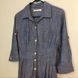 Jean Button Front Dress